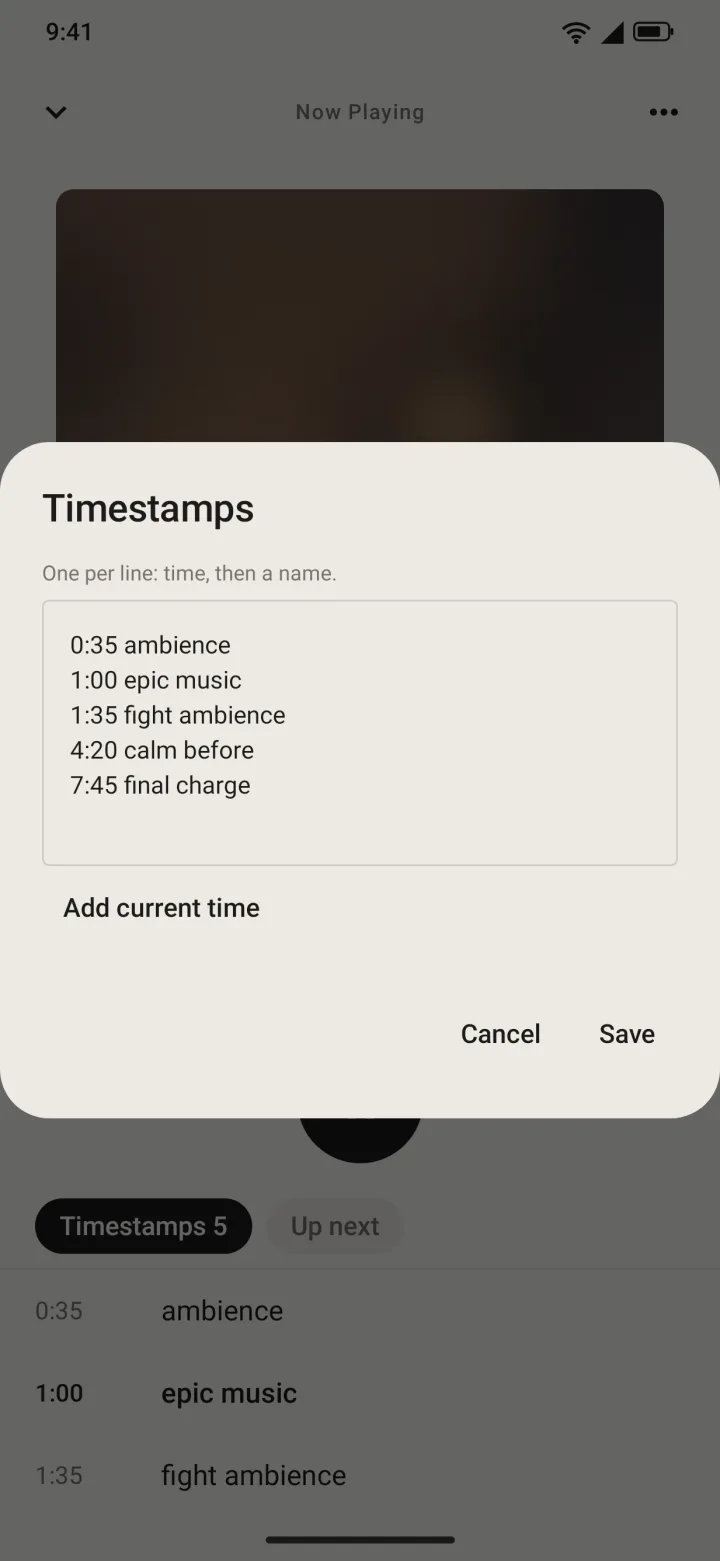 BASE timestamps editor with one timestamp per line